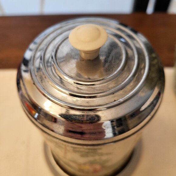 Pair of 50s Mid Century Modern Chrome & Bakelite Tea Caddys - Picture 6 of 14